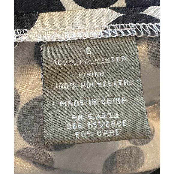 Taylor Women’s Dress Polka Dots size 6 Black/ White V Neck Pockets Sleeveless - Picture 10 of 12